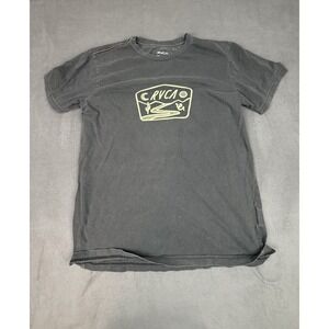RVCA Graphic T Shirt Mens Small Slim Fit Lightweight Black Crew Neck Outdoor
